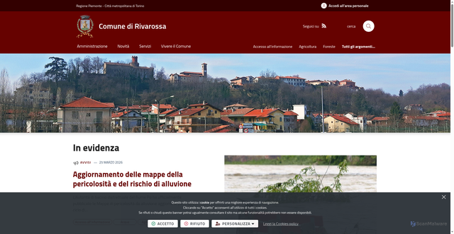 Security scan screenshot of https://www.comune.rivarossa.to.it