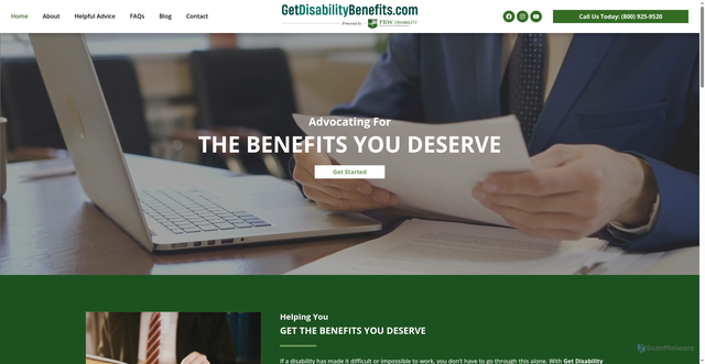 Security scan screenshot of http://getdisabilitybenefits.com/