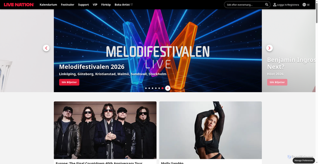 Security scan screenshot of https://www.livenation.se/