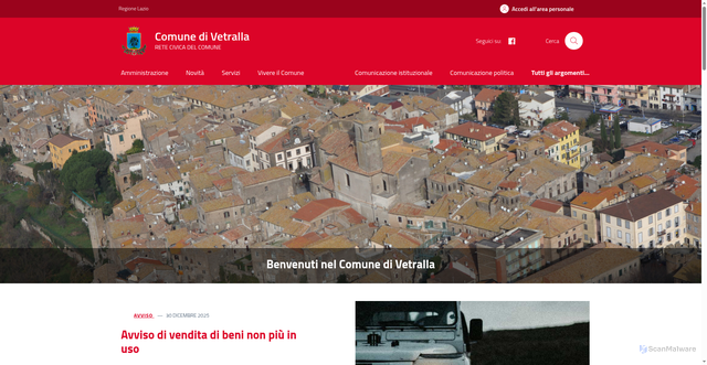 Security scan screenshot of https://www.comune.vetralla.vt.it/