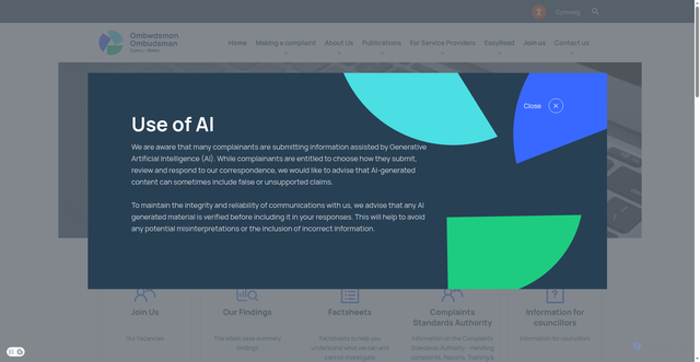 Security scan screenshot of https://www.ombudsman.wales/