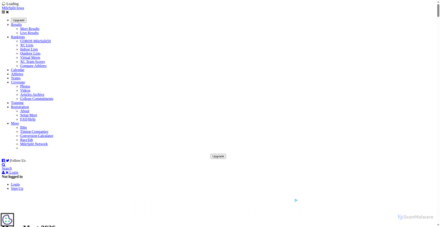 Security scan screenshot of https://ia.milesplit.com/meets/763783-metro-meet-2026/results