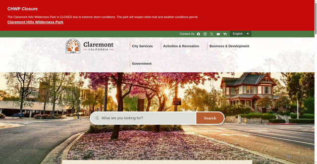 Security scan screenshot of https://www.claremontca.gov/