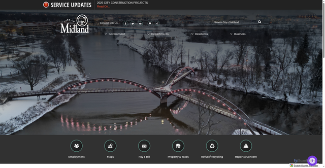 Security scan screenshot of https://cityofmidlandmi.gov/