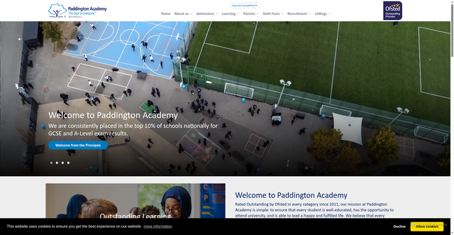 Security scan screenshot of http://www.paddington-academy.org