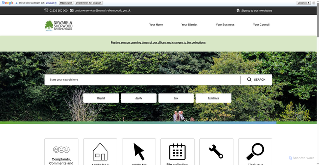 Security scan screenshot of http://www.nshomes.co.uk/