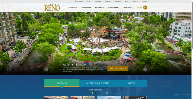 Security scan screenshot of https://www.reno.gov/