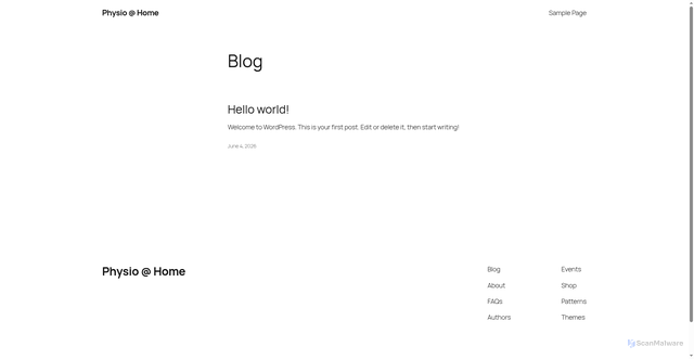 Security scan screenshot of https://physio-at-home.se