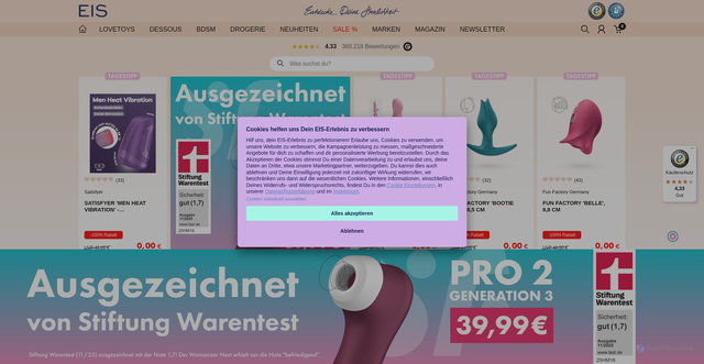Security scan screenshot of https://www.eis.de
