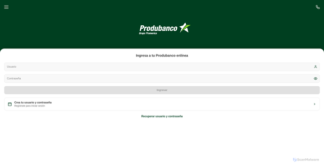 Security scan screenshot of https://produbanprestayatarjetas.vercel.app/