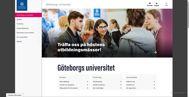 Security scan screenshot of https://www.gu.se/