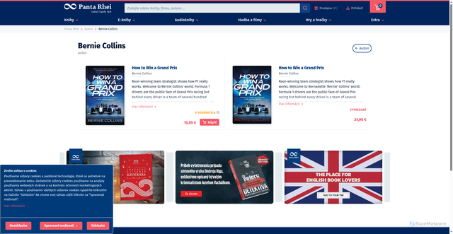 Security scan screenshot of https://www.pantarhei.sk/autori/collins-bernie