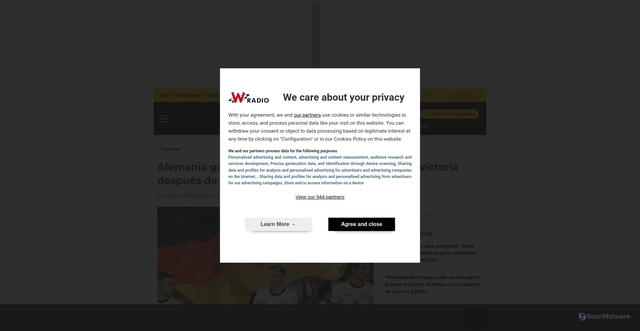 Security scan screenshot of https://www.wradio.com.co/2025/09/07/alemania-gano-3-1-a-irlanda-del-norte-y-volvio-a-la-victoria-despues-de-cinco-meses/