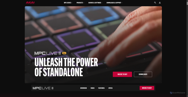 Security scan screenshot of https://www.akaipro.com/mpc-live-3/