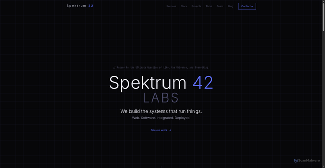 Security scan screenshot of https://spektrum42.se