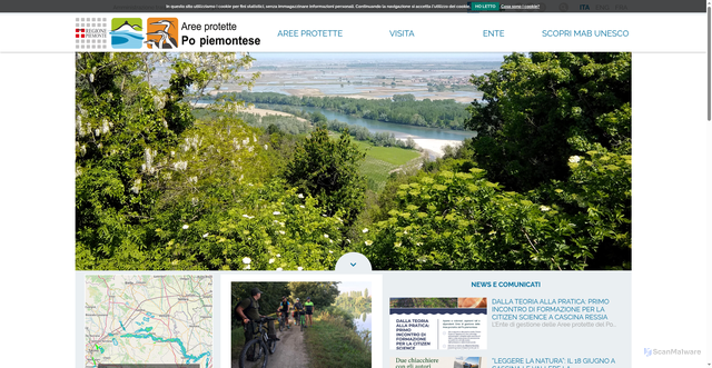 Security scan screenshot of https://www.parcopopiemontese.it