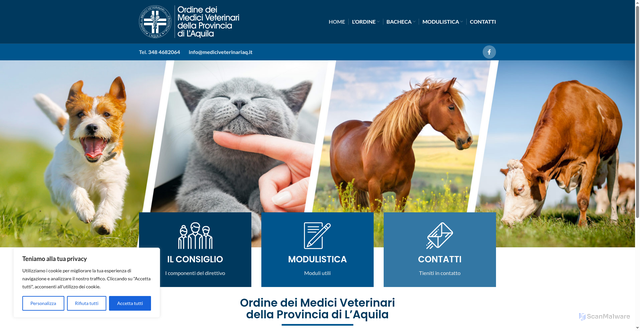 Security scan screenshot of https://www.mediciveterinariaq.it/