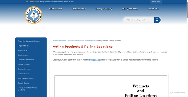 Security scan screenshot of https://www.newtoncountyga.gov/178/Voting-Precincts-Polling-Locations