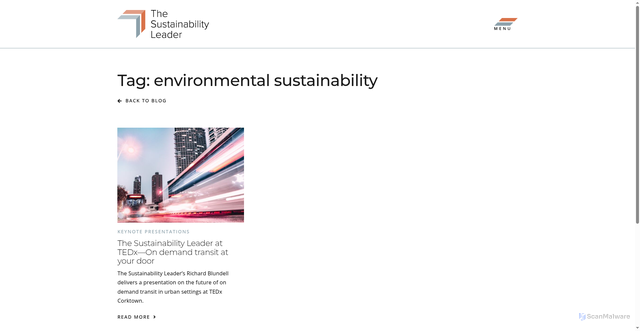 Security scan screenshot of https://thesustainabilityleader.com/tag/environmental-sustainability/