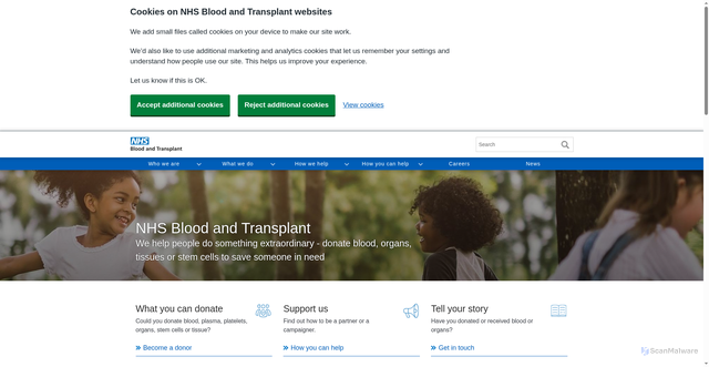 Security scan screenshot of https://www.nhsbt.nhs.uk/