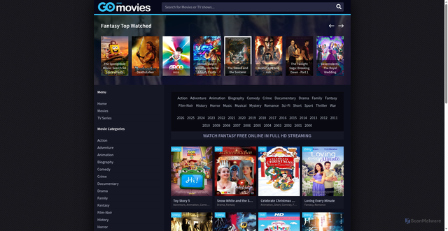 Security scan screenshot of https://moviesdl.net/films/fantasy/