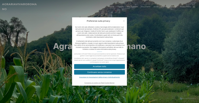 Security scan screenshot of https://www.agrariavivaroromano.com/