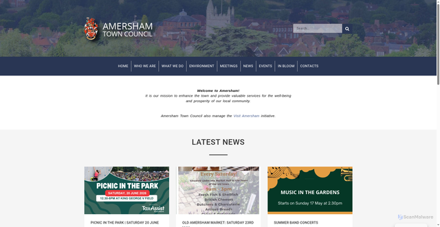 Security scan screenshot of http://www.amersham-tc.gov.uk