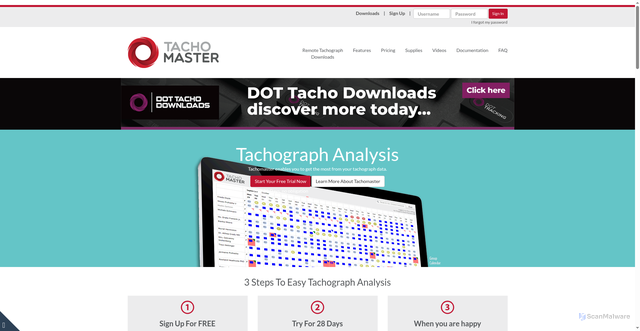 Security scan screenshot of https://tachomaster.co.uk