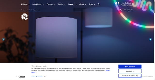 Security scan screenshot of https://info.gelighting.com