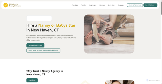 Security scan screenshot of https://nannyagency.com/nanny-agency-new-haven-ct/