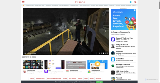 Security scan screenshot of https://en.filerox.com