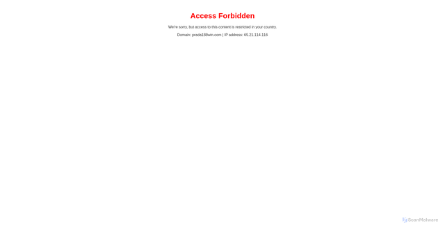 Security scan screenshot of https://prada188king.com