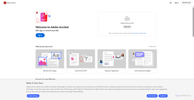 Security scan screenshot of https://investa.eu2.documents.adobe.com