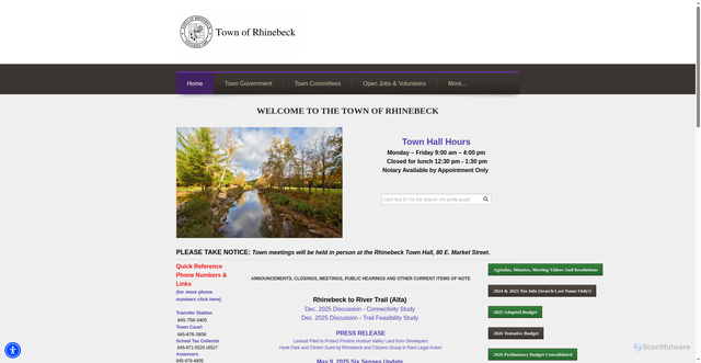 Security scan screenshot of https://www.rhinebeckny.gov/