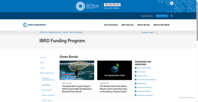 Security scan screenshot of https://treasury.worldbank.org/en/about/unit/treasury/ibrd/ibrd-green-bonds