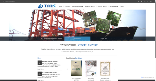 Security scan screenshot of http://www.tmsholding.cn/