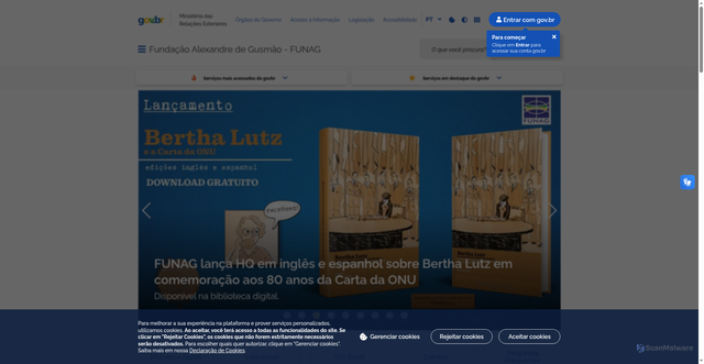 Security scan screenshot of https://www.gov.br/funag/pt-br