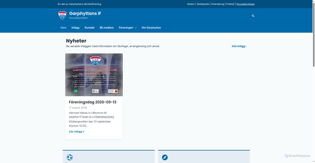 Security scan screenshot of https://garphyttansif.se