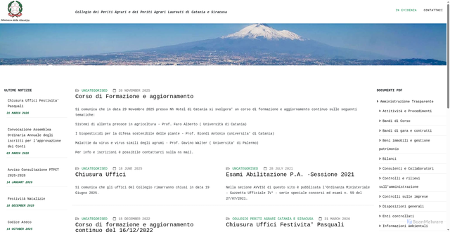 Security scan screenshot of https://www.collegioperitiagraricataniasiracusa.it