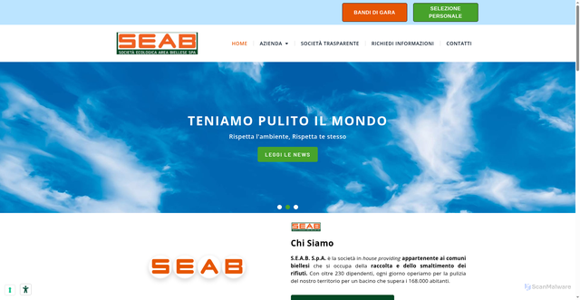 Security scan screenshot of https://www.seab.biella.it/