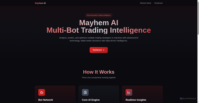 Security scan screenshot of http://aimaybot.com/