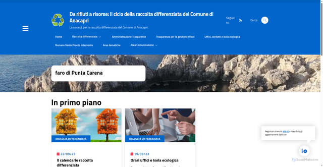 Security scan screenshot of https://www.anacapriservizi.it