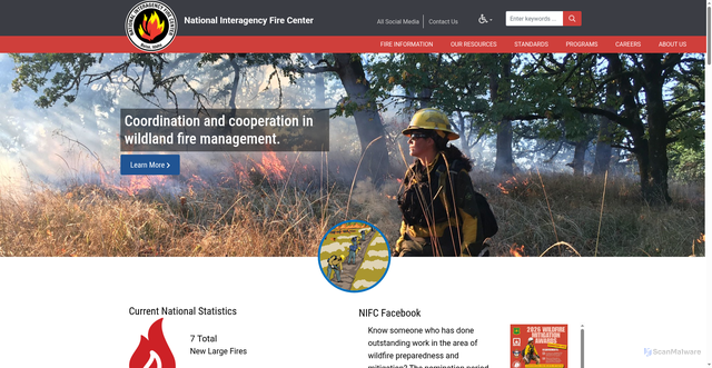 Security scan screenshot of https://www.nifc.gov/