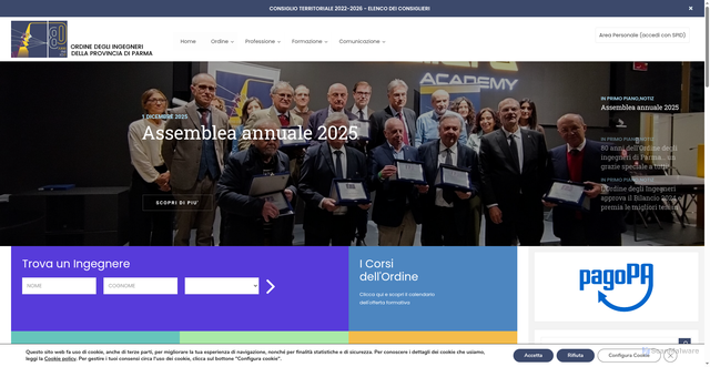 Security scan screenshot of https://ordingparma.it/
