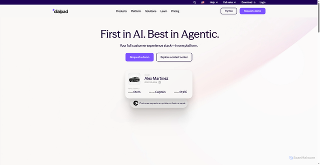 Security scan screenshot of https://www.dialpad.com