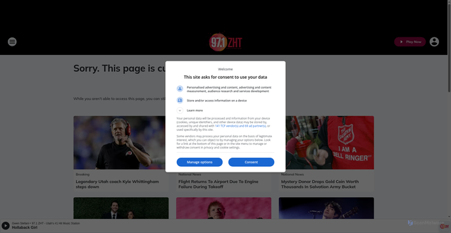 Security scan screenshot of https://971zht.iheart.com/contests/enter-for-a-chance-to-win-meghan-trainor-tickets-fill-the-truck-qr-ame-1837923/