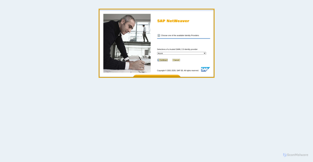 Security scan screenshot of https://my346449-sso.crm.ondemand.com
