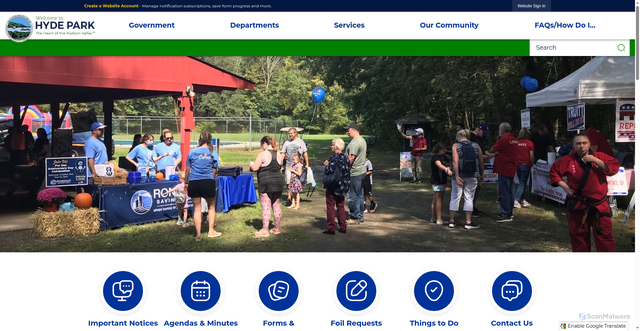 Security scan screenshot of https://hydeparkny.gov/