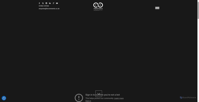 Security scan screenshot of https://forumevents.co.uk