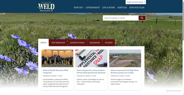 Security scan screenshot of https://www.weld.gov/
